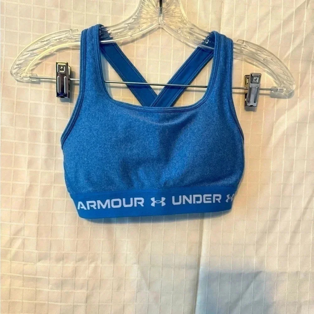 Under Armour Blue Crossback Sports Bra  Compression Size XS  NWOT